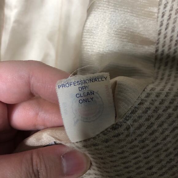 Talbots Austin Hill Blazer Tan Wool Knit 10 VTG - Picture 6 of 9